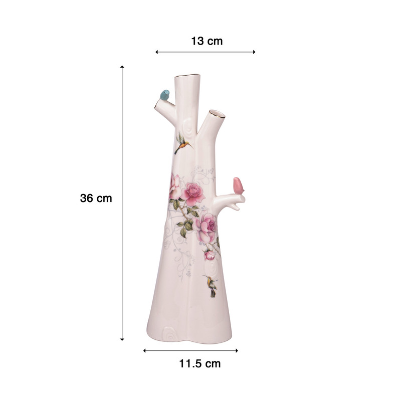 گلدان دکوری گلد کیش مدل نوبل، سرامیک با ابعاد 11.5x11.5x36 سانتی‌متر و وزن 900 گرم