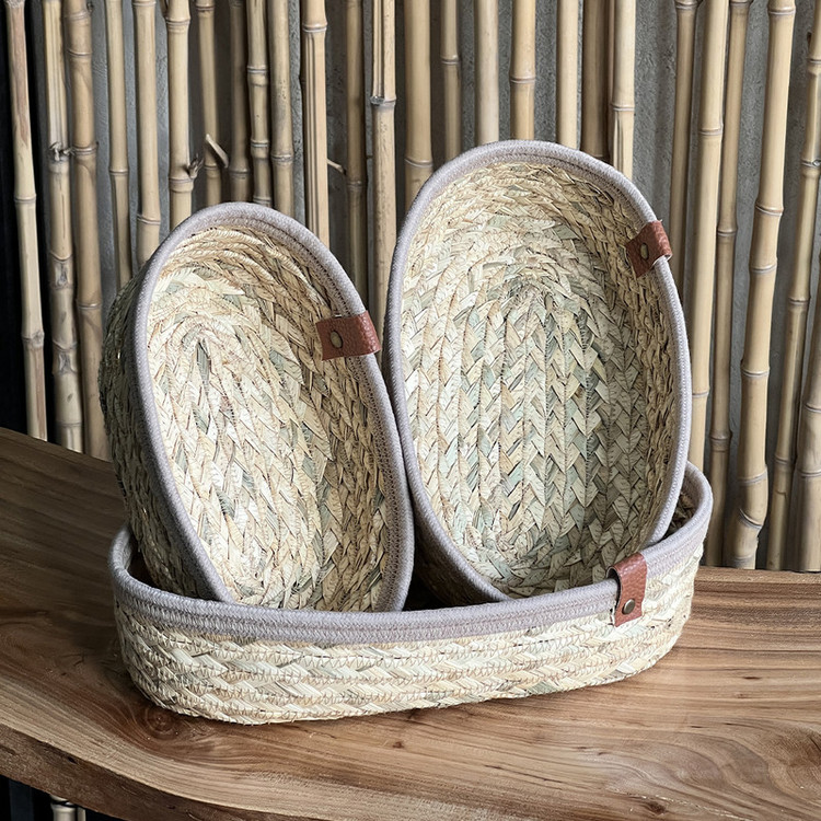سبد نان و سبزی مدل بیضی مجموعه 3 عددی