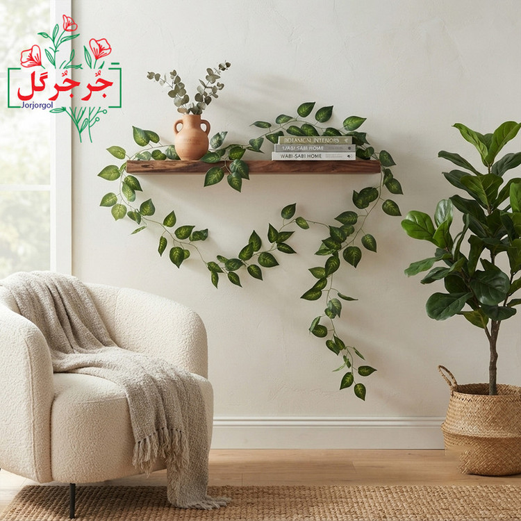 گل مصنوعی جُرجُرگل مدل ریسه برگ لمسی پتوس ابلغ رونده