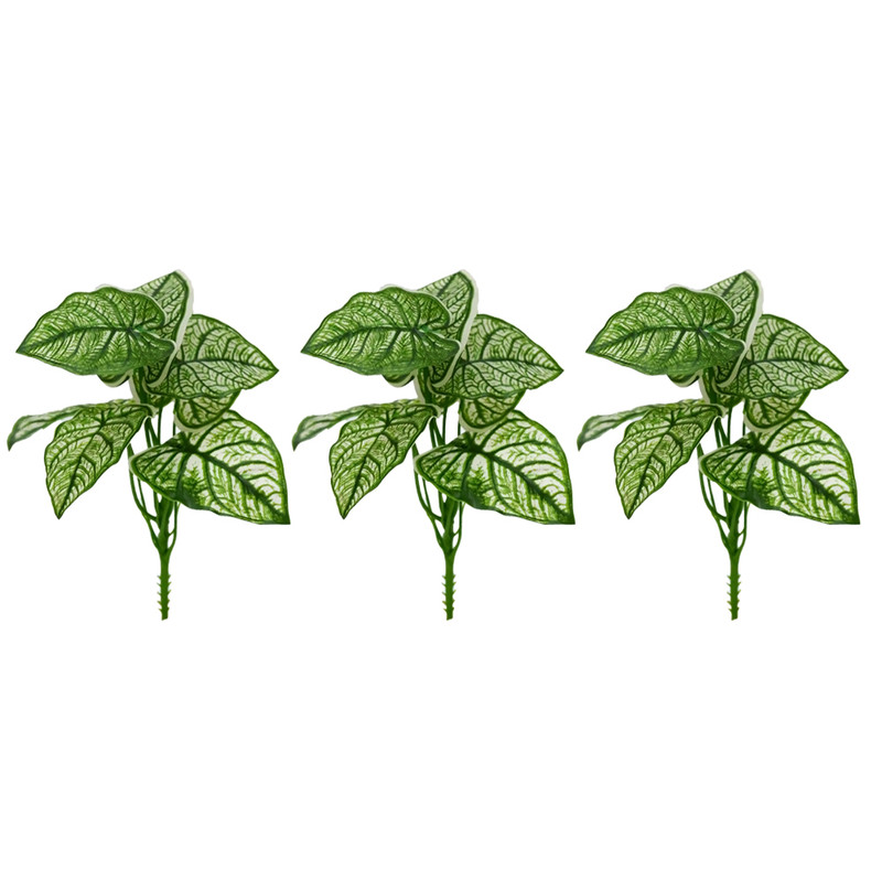 گل مصنوعی مدل بوته برگ آپارتمانی 1014 بسته 3 عددی