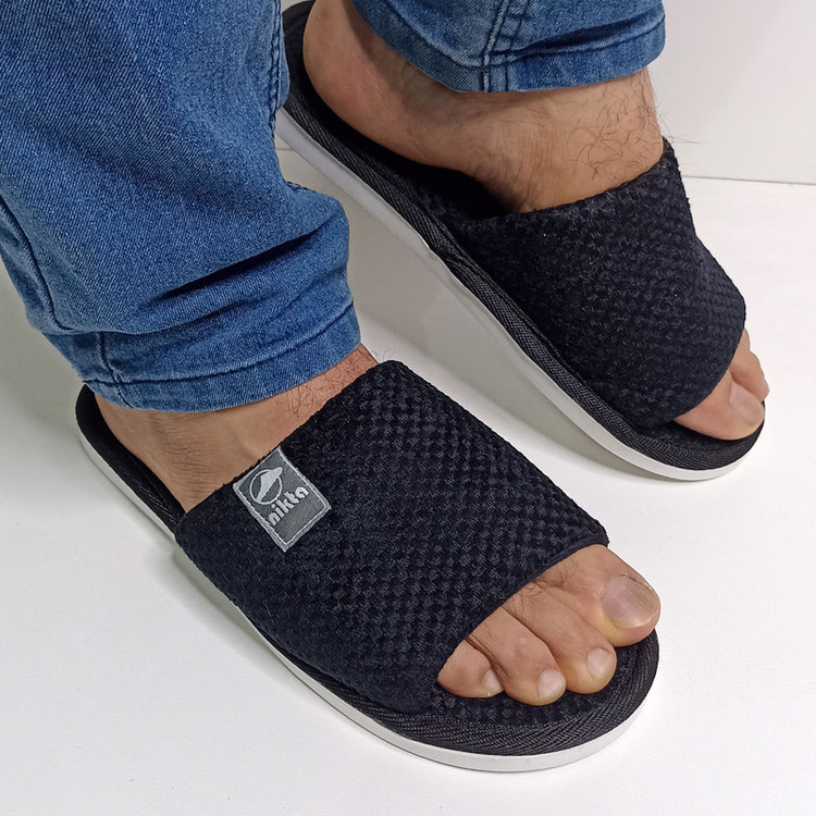 دمپایی حوله ای نیکتا مدل جلو باز 31-10000 کد 1585-BK