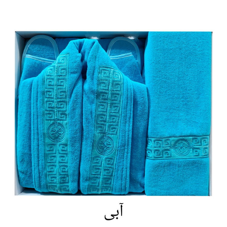 سرویس حوله پالتویی 3 تکه آنا طرح Home سایز 125