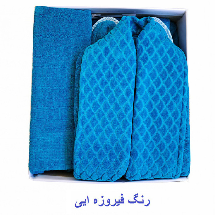 سرویس حوله پالتویی ۳ تکه هنرمند مدل AJORI سایز ۱۲۵