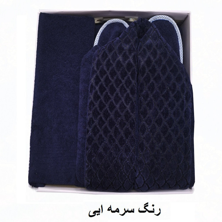 سرویس حوله پالتویی ۳ تکه هنرمند مدل AJORI سایز ۱۲۵