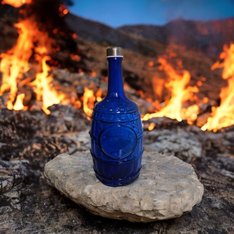 بطری آب مدل بشکه درب استیل بسته 2 عددی