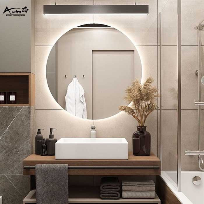 آینه سرویس بهداشتی آزالیا مدل گرد 80