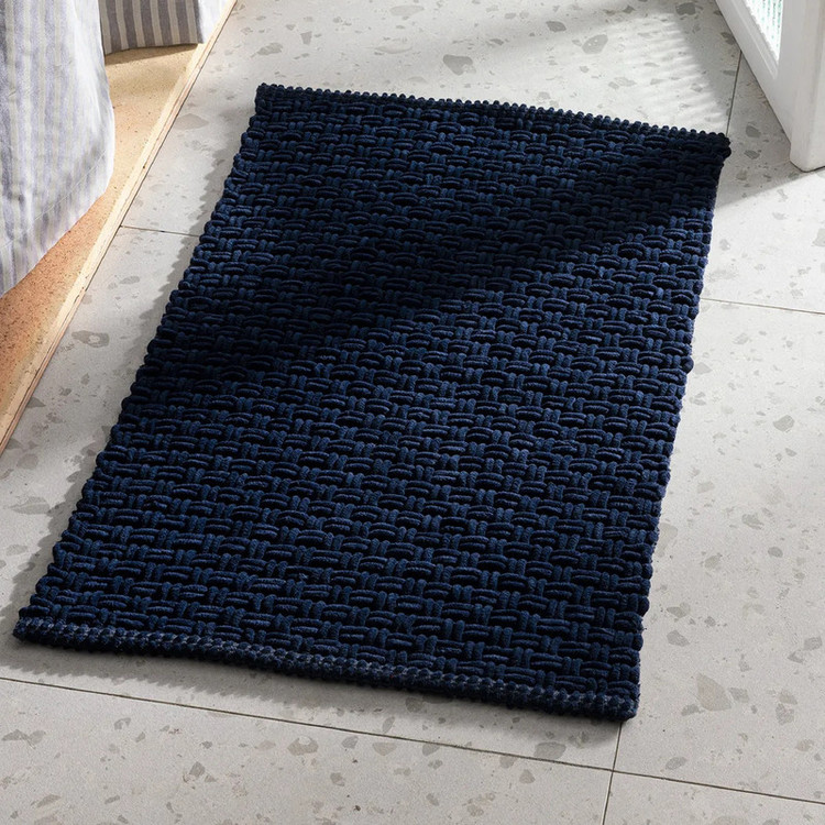پادری مادام کوکو مدل Najac Bath Mat Lacivert سایز 80x50 سانتیمتر مناسب برای فضای داخلی