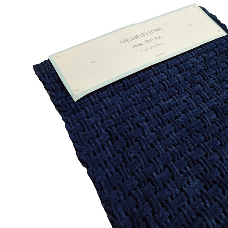 پادری مادام کوکو مدل Najac Bath Mat Lacivert سایز 80x50 سانتیمتر مناسب برای فضای داخلی
