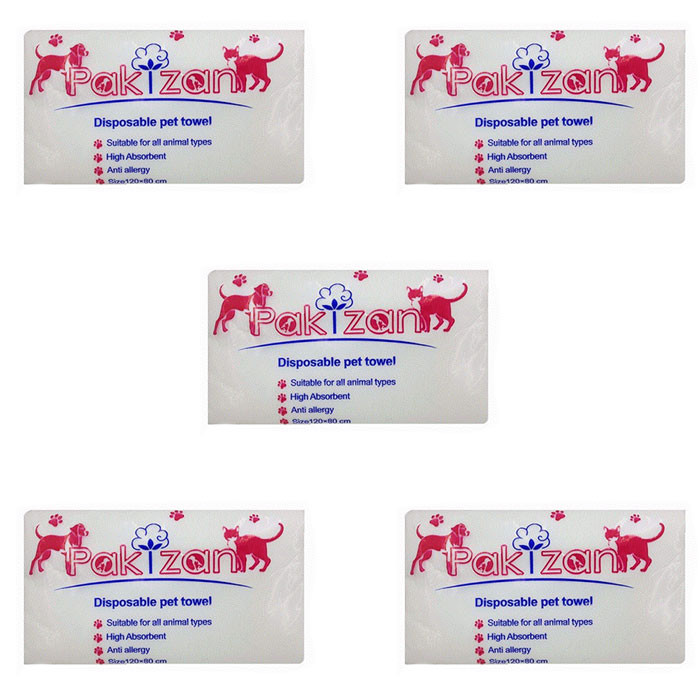 حوله یکبار مصرف پاکیزان مدل حیوانات خانگی سایز 120x80 سانتی متر مجموعه 5 عددی