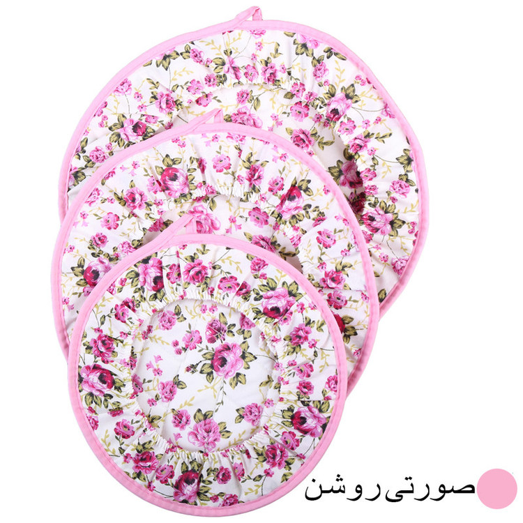 ست دمکنی 3 تکه طرح گل رز کد DK 13