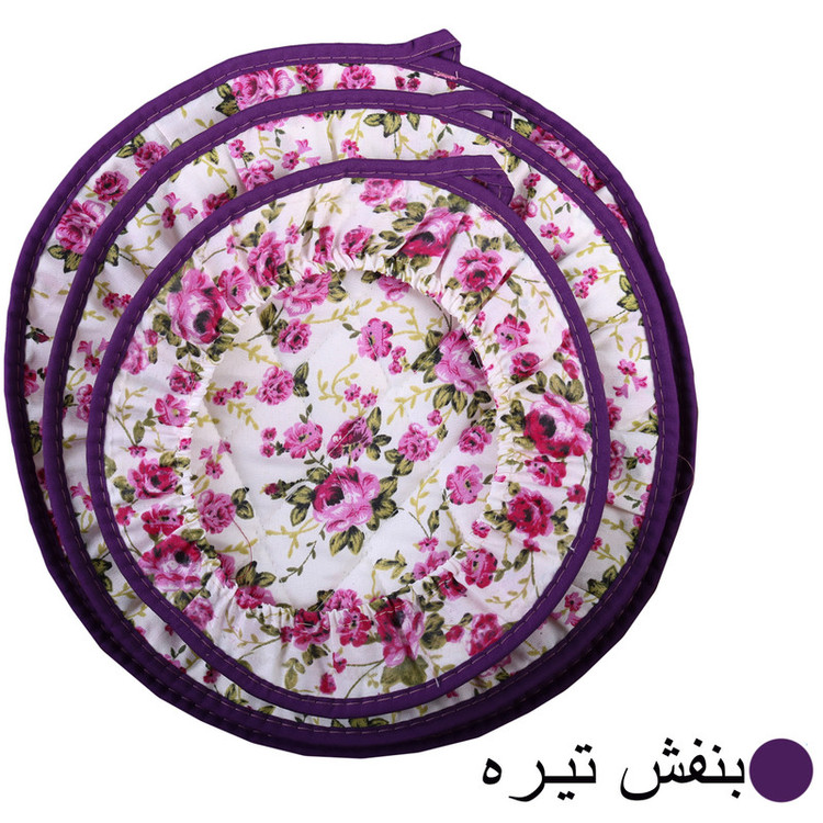 ست دمکنی 3 تکه طرح گل رز کد DK 13