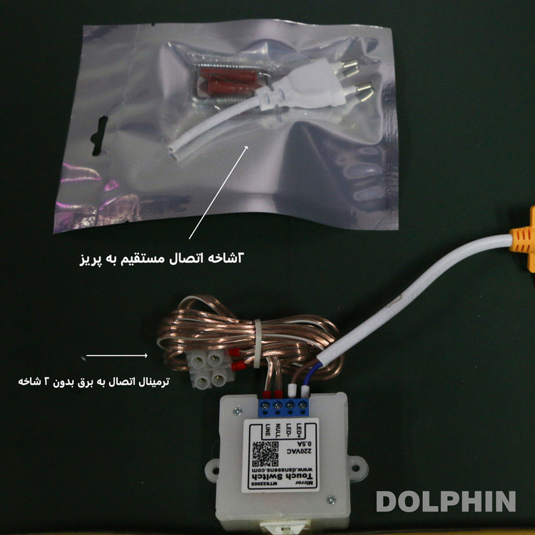 آینه سرویس بهداشتی دلفین مدل ضدبخار HT-60x50-R