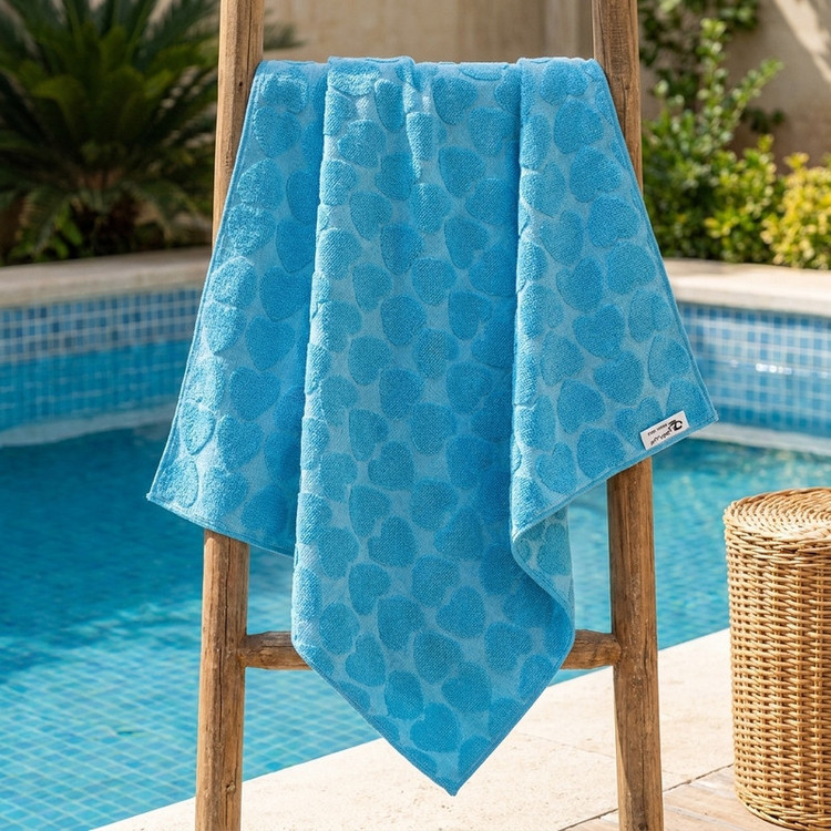 حوله استخری زمانیان مدل برجسته طرح قلب سایز 75×150 سانتی متر