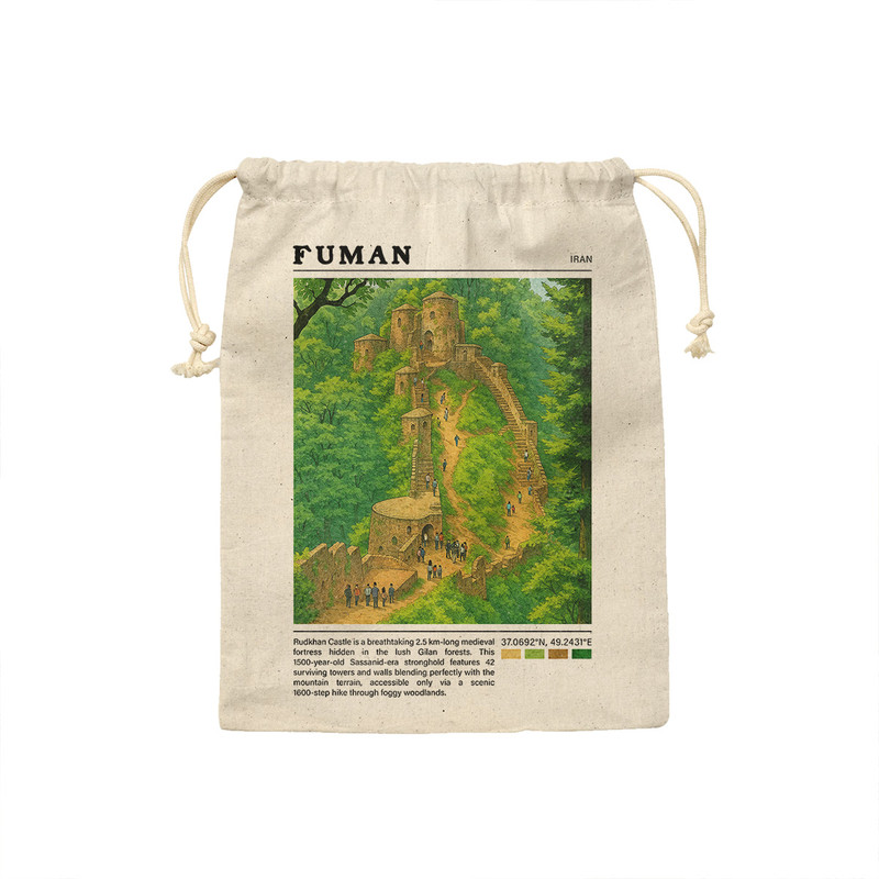 کیسه نان و سبزی ترمه طراحان ایده مدل قلعه رودخان فومن کد map0838 - M سایز 23x33 سانتی متر