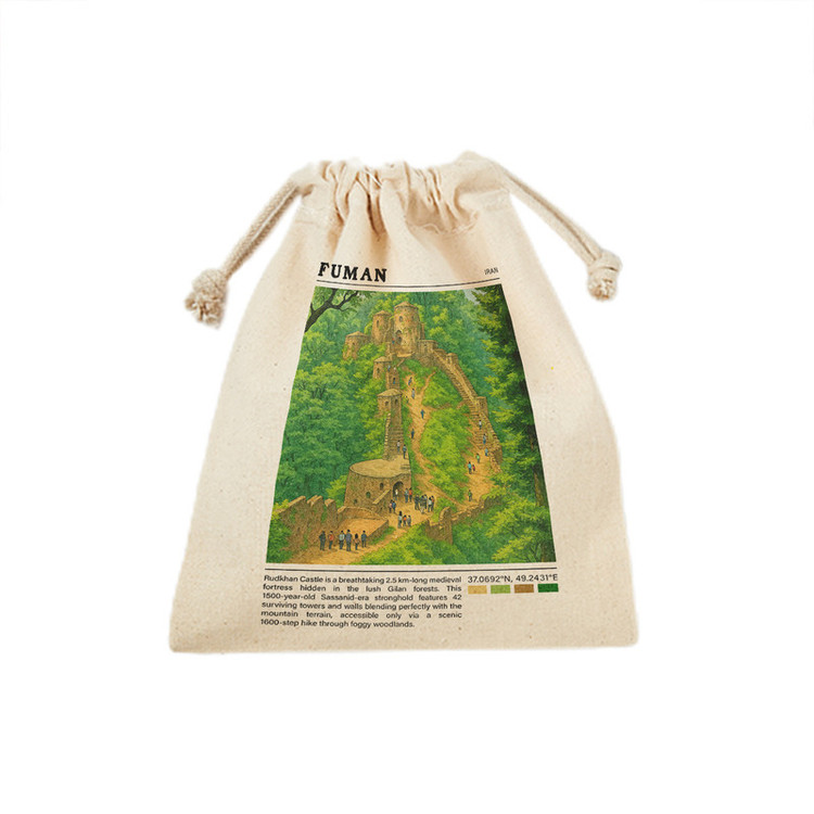کیسه نان و سبزی ترمه طراحان ایده مدل قلعه رودخان فومن کد map0838 - M سایز 23x33 سانتی متر