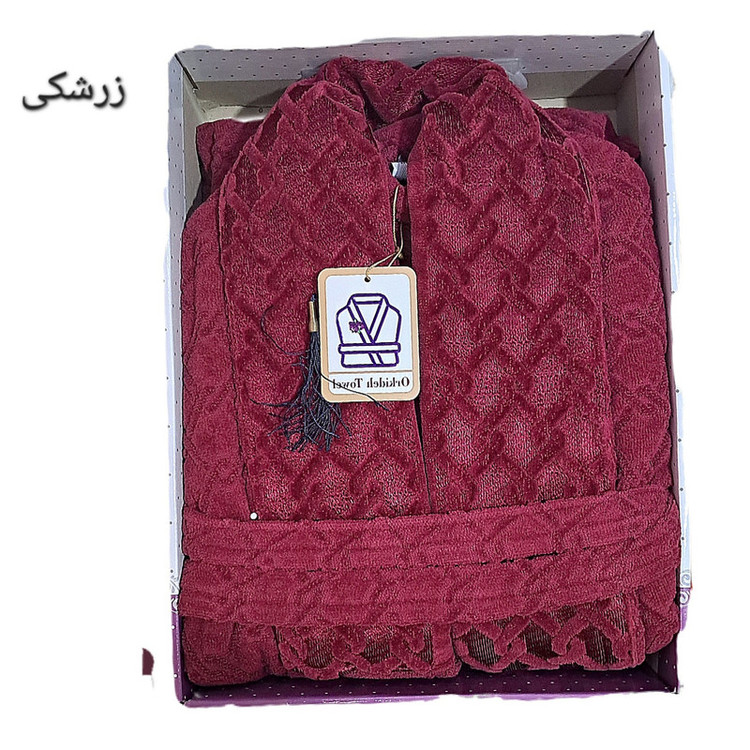 حوله پالتویی ارکیده مدل ژاکارد سایز 125 مناسب قد 140 تا 175