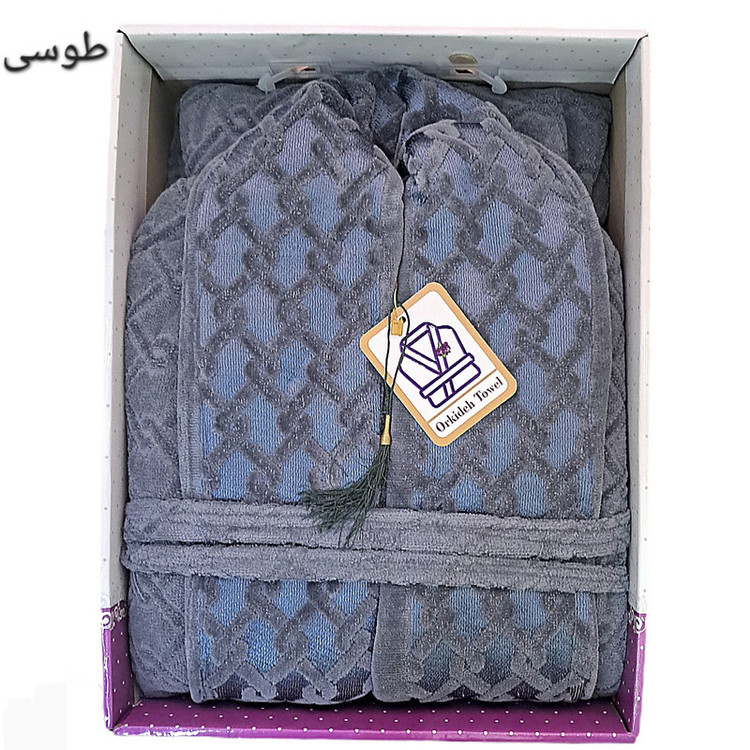 حوله پالتویی ارکیده مدل ژاکارد سایز 125 مناسب قد 140 تا 175