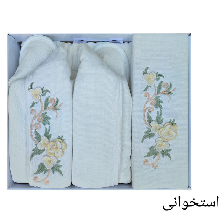 سرویس حوله پالتویی 3 تکه طرح ایپک پنبه کد 01 سایز 125