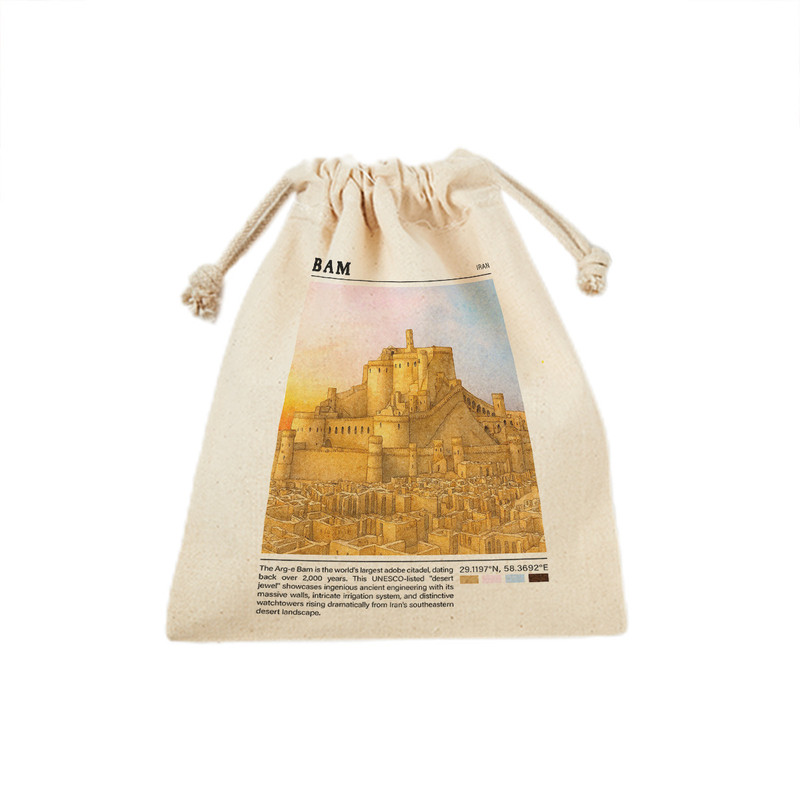 کیسه نان و سبزی ترمه طراحان ایده مدل ارگ بم کد map0833 - S سایز 19x19 سانتی متر