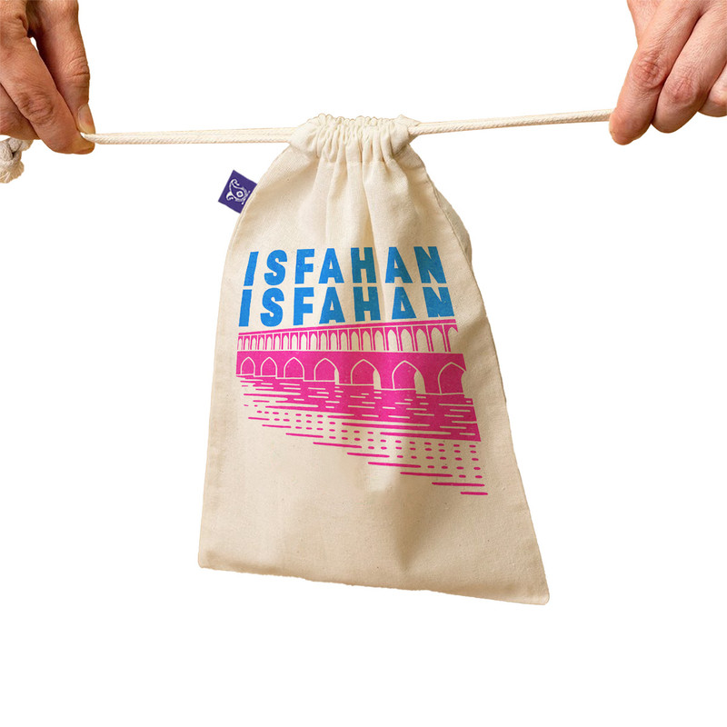 کیسه نان و سبزی ترمه طراحان ایده مدل نماد سی و سه پل اصفهان کد map0052 - S سایز 19x19 سانتی متر