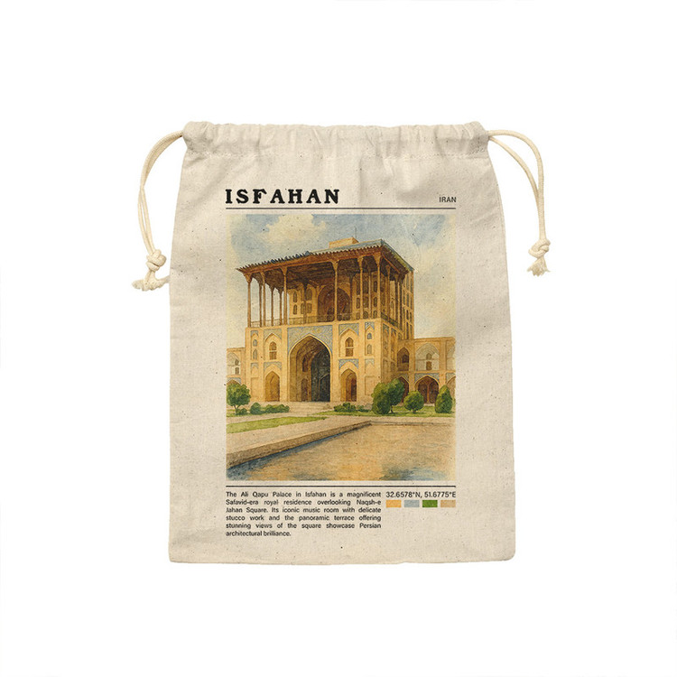 کیسه نان و سبزی ترمه طراحان ایده مدل عمارت عالی قاپو اصفهان کد map0805 - S سایز 19x19 سانتی متر