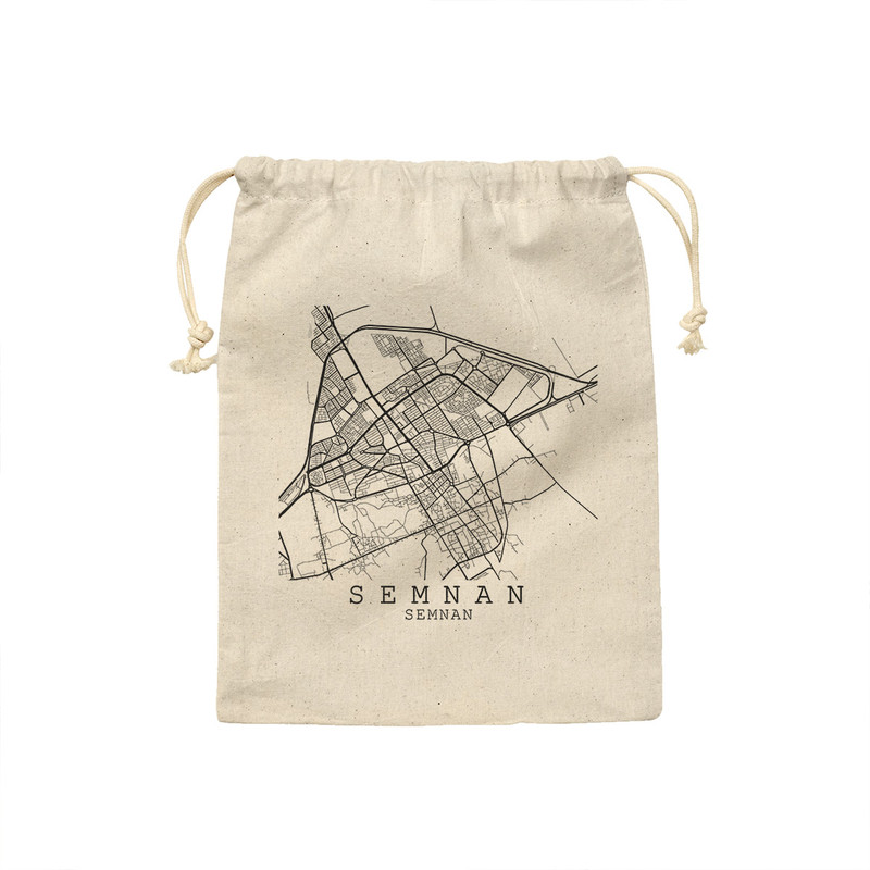 کیسه نان و سبزی ترمه طراحان ایده مدل نقشه شهر سمنان کد map0508 - M سایز 23x33 سانتی متر