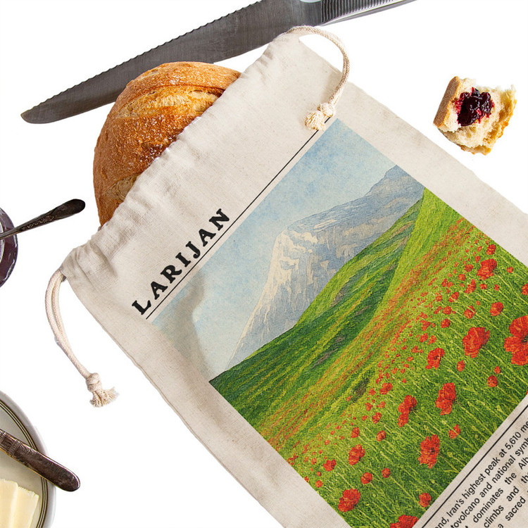 کیسه نان و سبزی ترمه طراحان ایده مدل قله دماوند لاریجان کد map0828 - M سایز 23x33 سانتی متر