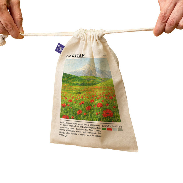 کیسه نان و سبزی ترمه طراحان ایده مدل قله دماوند لاریجان کد map0828 - M سایز 23x33 سانتی متر