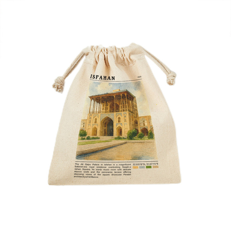 کیسه نان و سبزی ترمه طراحان ایده مدل عمارت عالی قاپو اصفهان کد map0805 - M سایز 23x33 سانتی متر