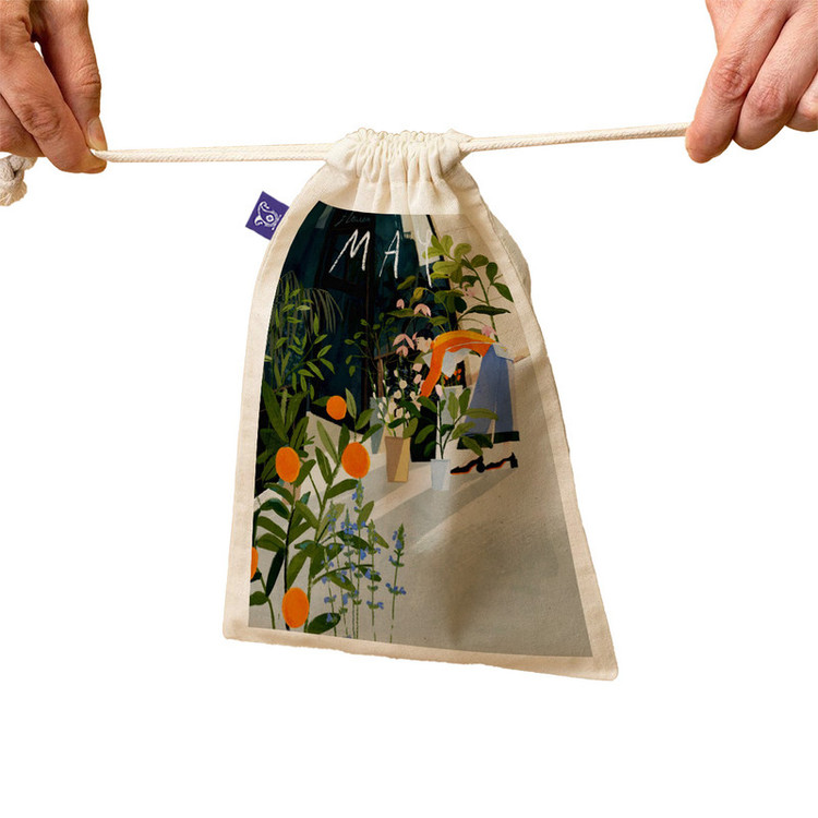 کیسه نان و سبزی ترمه طراحان ایده طرح دختر گلفروش کد Strm0781 - S