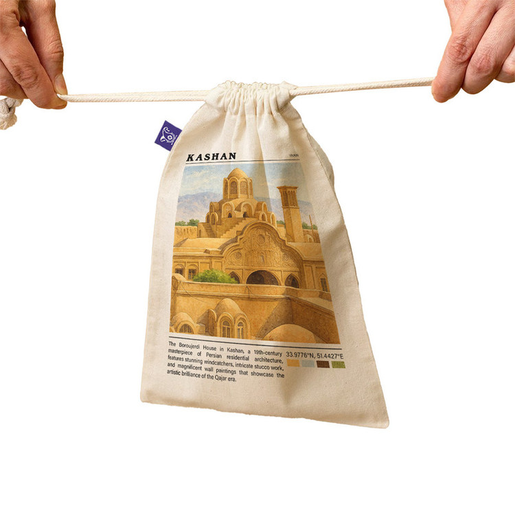 کیسه نان و سبزی ترمه طراحان ایده مدل خانه بروجردی ها کاشان کد map0803 - M سایز 23x33 سانتی متر