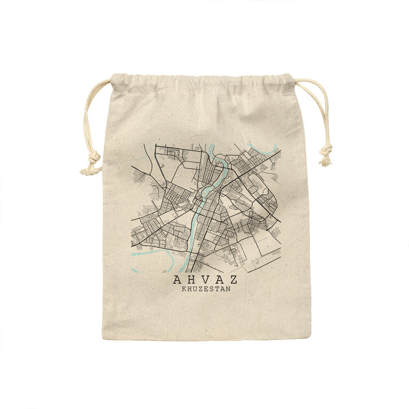کیسه نان و سبزی ترمه طراحان ایده مدل نقشه شهر اهواز کد map0507 - M سایز 23x33 سانتی متر