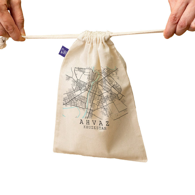 کیسه نان و سبزی ترمه طراحان ایده مدل نقشه شهر اهواز کد map0507 - M سایز 23x33 سانتی متر