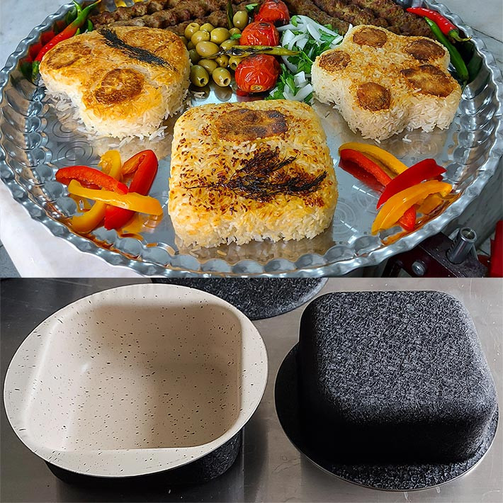 قالب ته چین به گز مدل چهار گوش