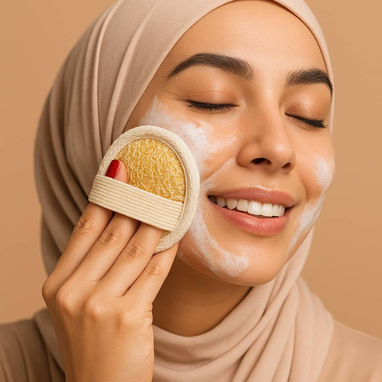 لیف حمام مدل پد صورت لوفا مجموعه ۲ عددی