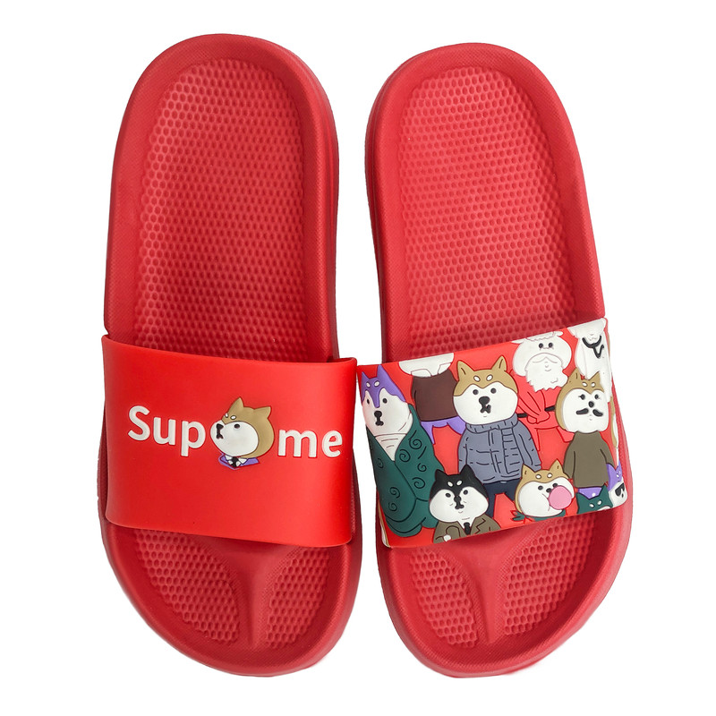 دمپایی  مردانه مدل گرگ طرح SUPME کد MH261 RD