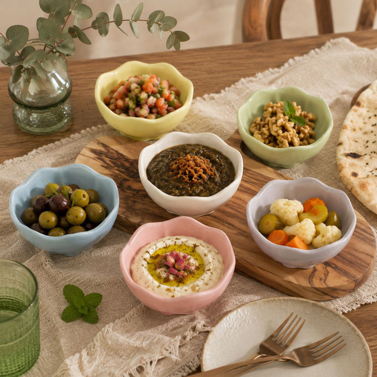 پیاله مدل پایه دار امواج کد E-B-005 بسته 6 عددی