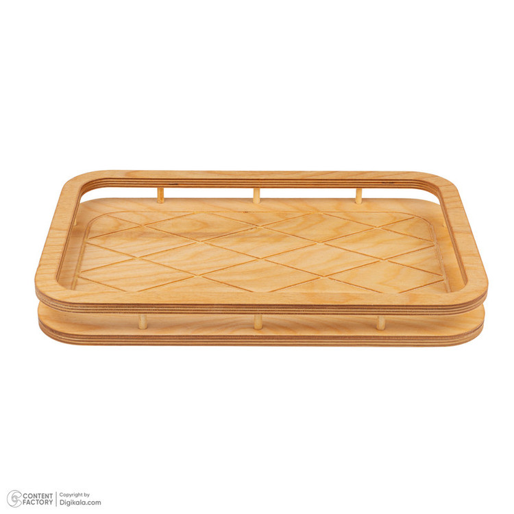سینی بدون دسته مدل مستطیل طرح سبد سایز 36x24 سانتی متر