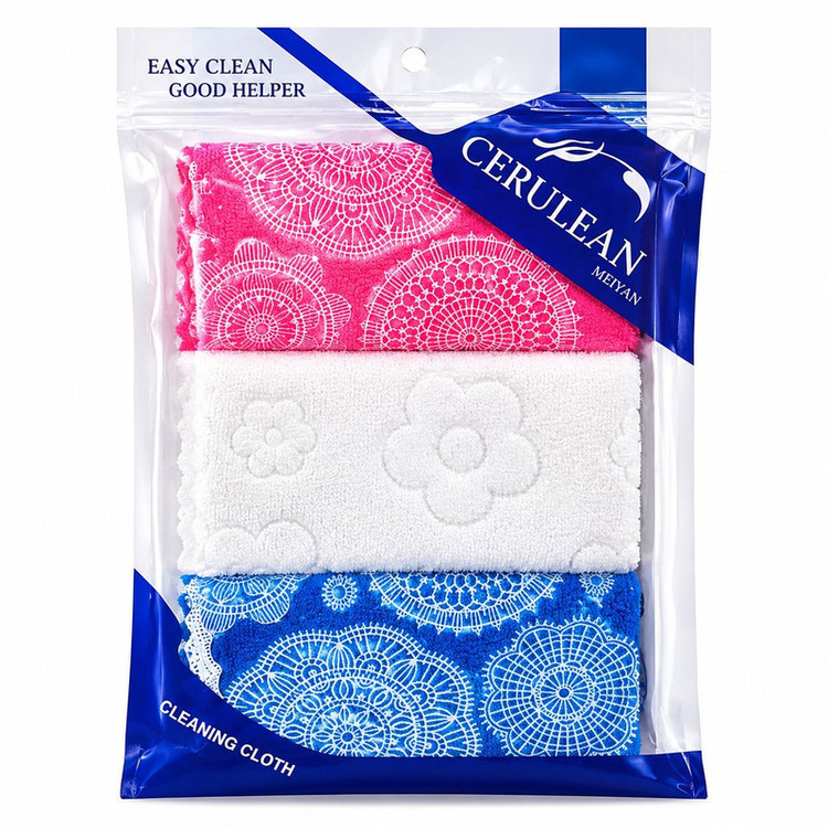 دستمال آشپزخانه نخ سرولین مدل easy clean مجموعه 3 عددی