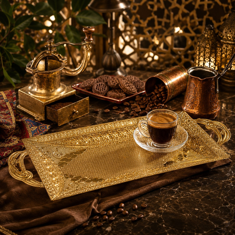 سینی مدل دسته دار سایز 43*20 سانتی متر