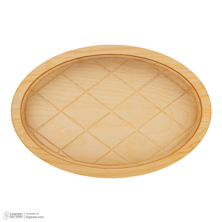 سینی بدون دسته مدل بیضی طرح سبد سایز 36x24 سانتی متر