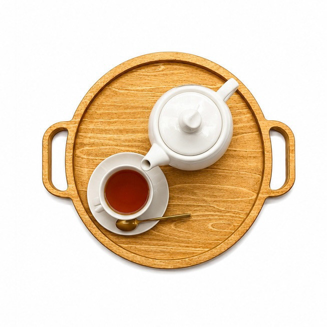 سینی دستهدار مدل گرد سایز ۳۰×۳۶ سانتی متر