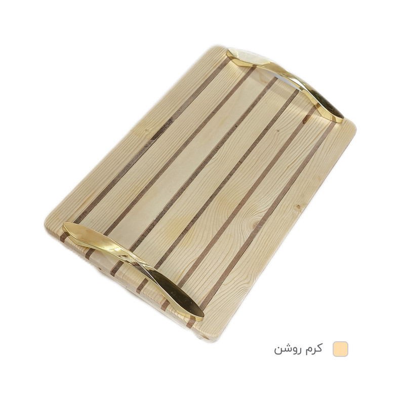 سینی دسته دار مدل روستیک سایز 22×36 سانتی متر