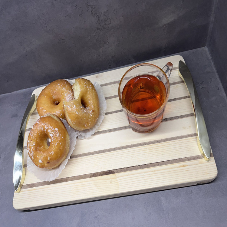 سینی دسته دار مدل روستیک سایز 22×36 سانتی متر