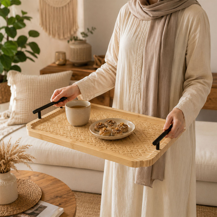 سینی مدل بامبو مستطیل بسته 3 عددی