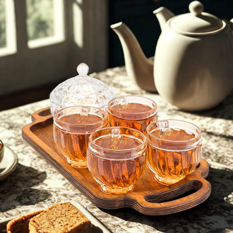 سینی دسته دار مدل چوبی SN231 سایز 38×20 سانتی متر