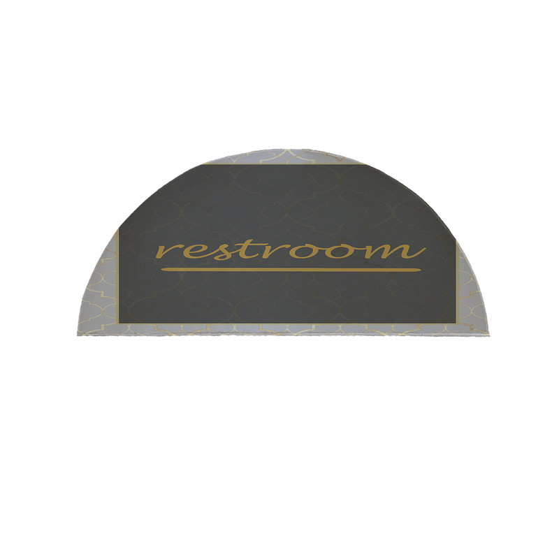 پادری مدل نیم دایره طرح Restroom کد 8683 سایز 90×45 سانتی متر