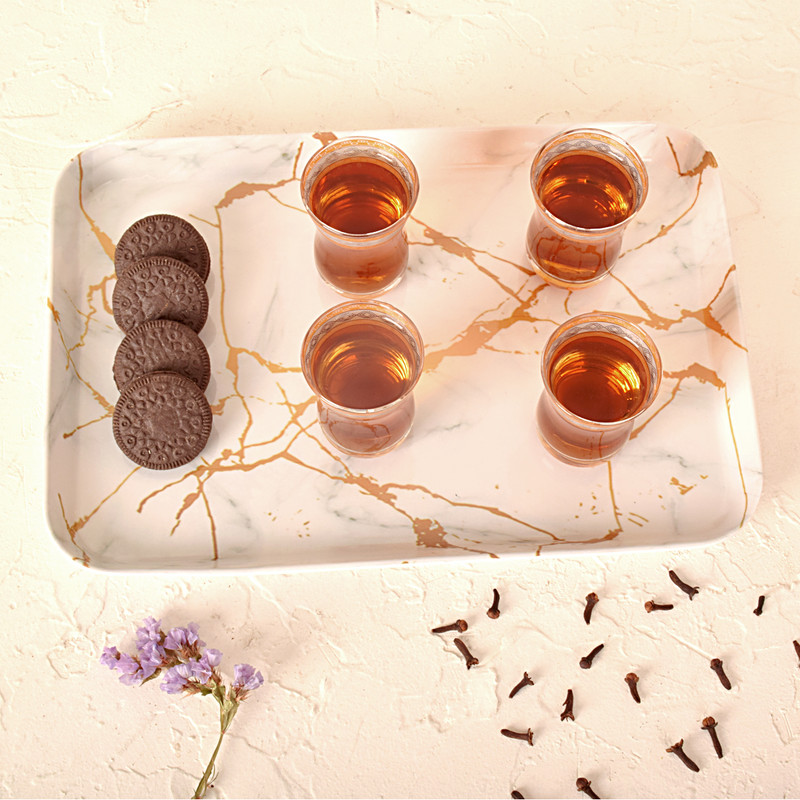 سینی بدون دسته مهروز مدل 7792 مرمر سایز 21×31 سانتی متر