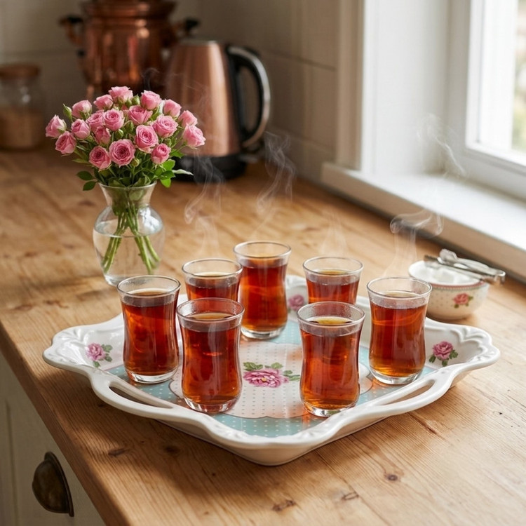 سینی دستهدار آنجلا مدل ZP-495 سایز 26x23 سانتی متر