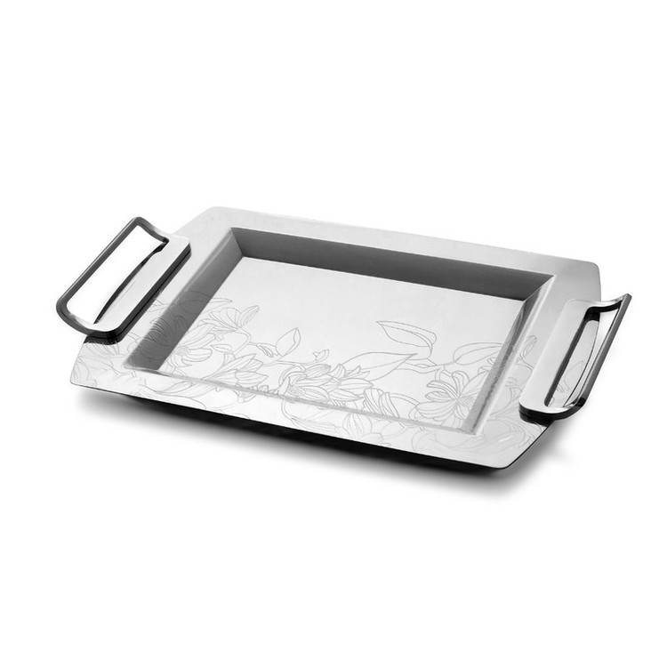 سینی دسته دار نگین مدل آلفا کد ۷۰۰۹۲ سایز 43x23 سانتی متر